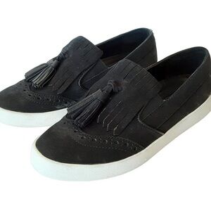 Cole Haan GrandPro Spectator Black Suede Kiltie Loafers